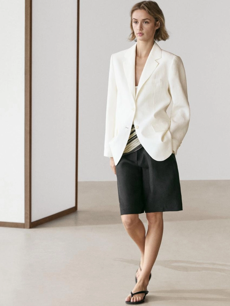 Длинные бермуды из льна