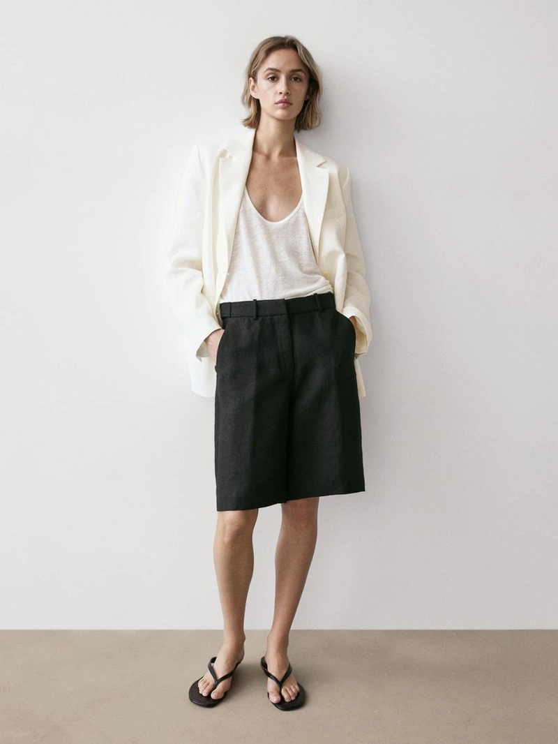 Длинные бермуды из льна