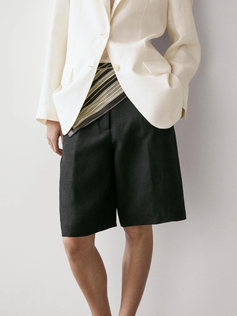 Длинные бермуды из льна