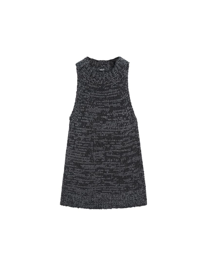 Топ халтер из вязаной ткани с эффектом меланж