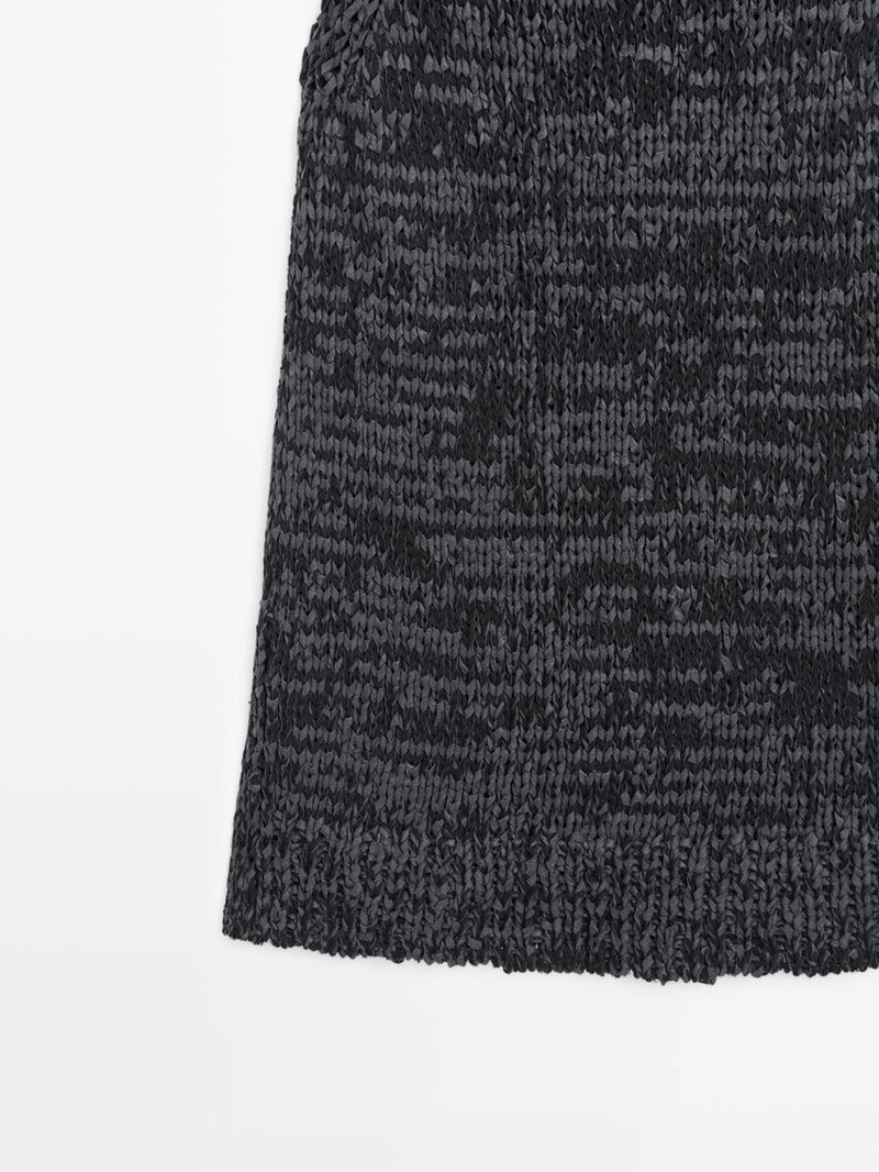 Топ халтер из вязаной ткани с эффектом меланж