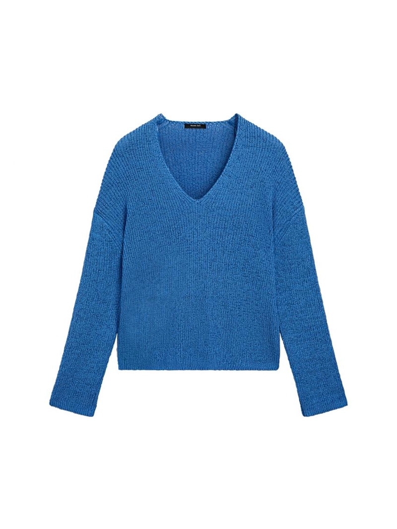 Водолазка из хлопково-шерстяного трикотажа с v-образным вырезом
