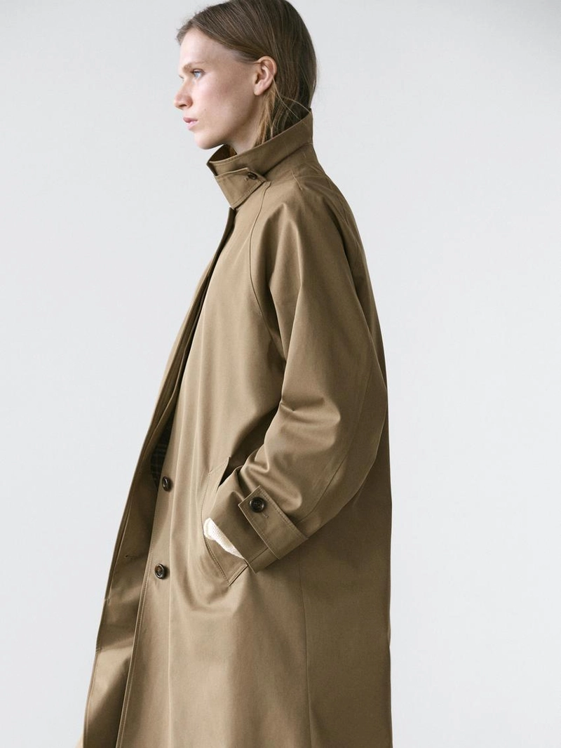 Пальто оверсайз с клетчатой подкладкой