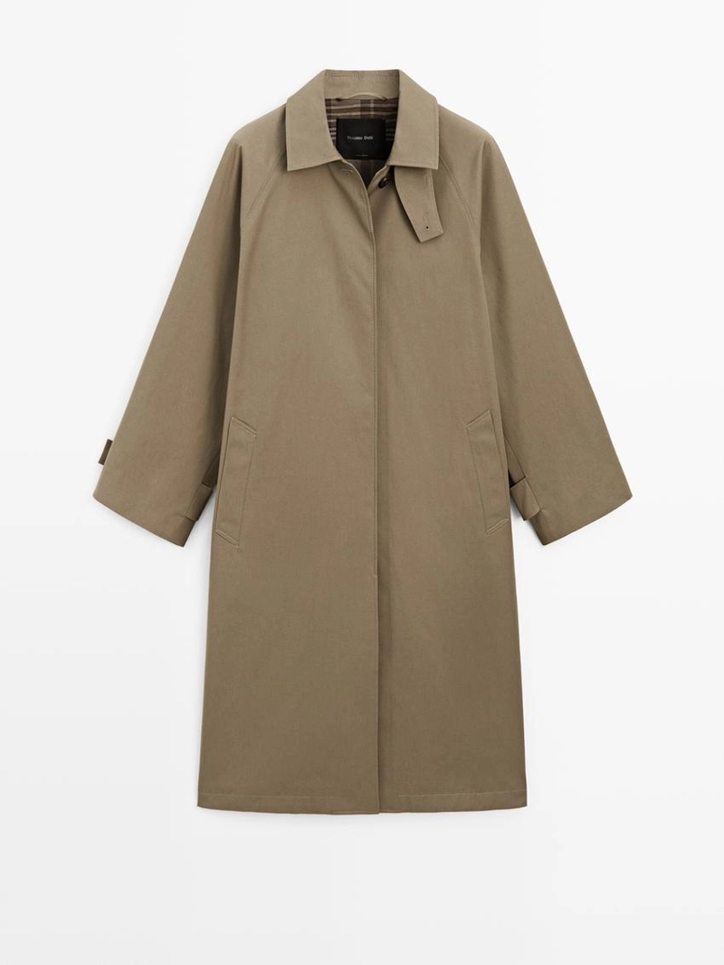 Пальто оверсайз с клетчатой подкладкой