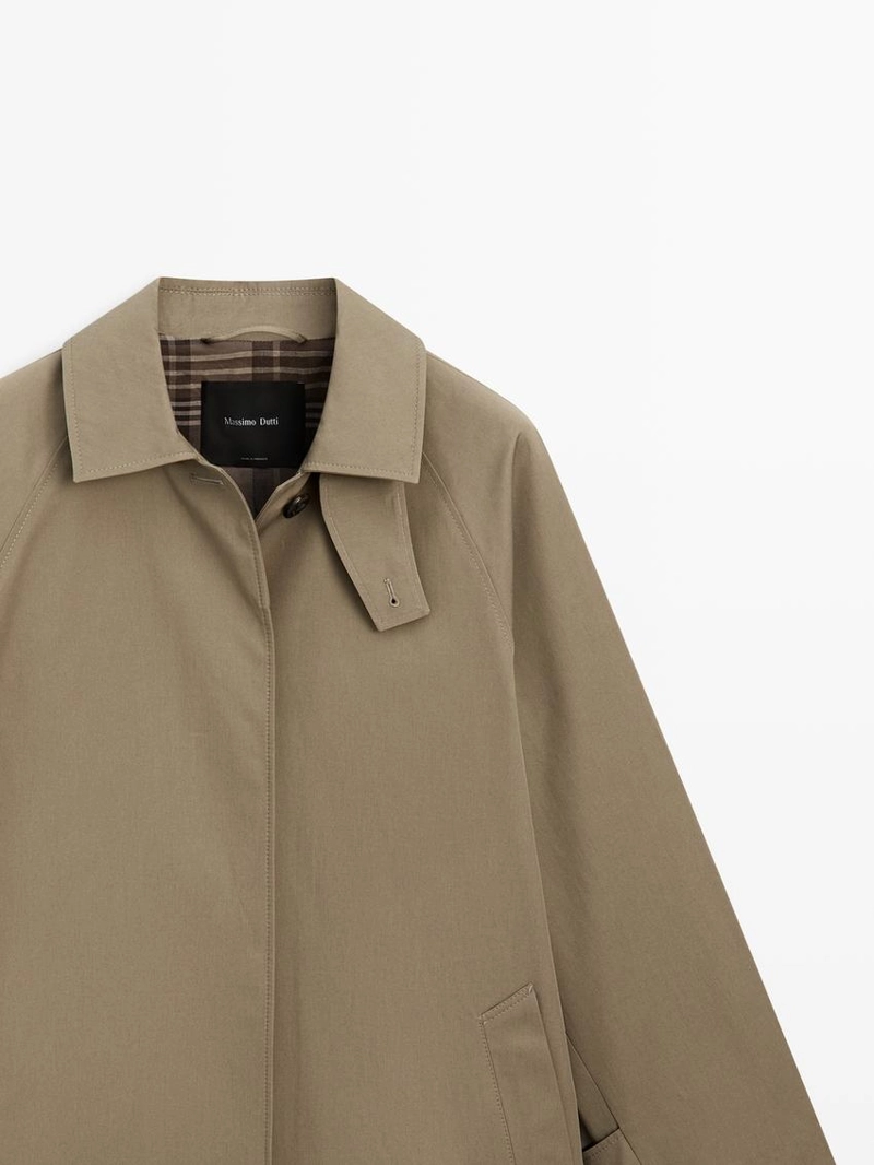 Пальто оверсайз с клетчатой подкладкой