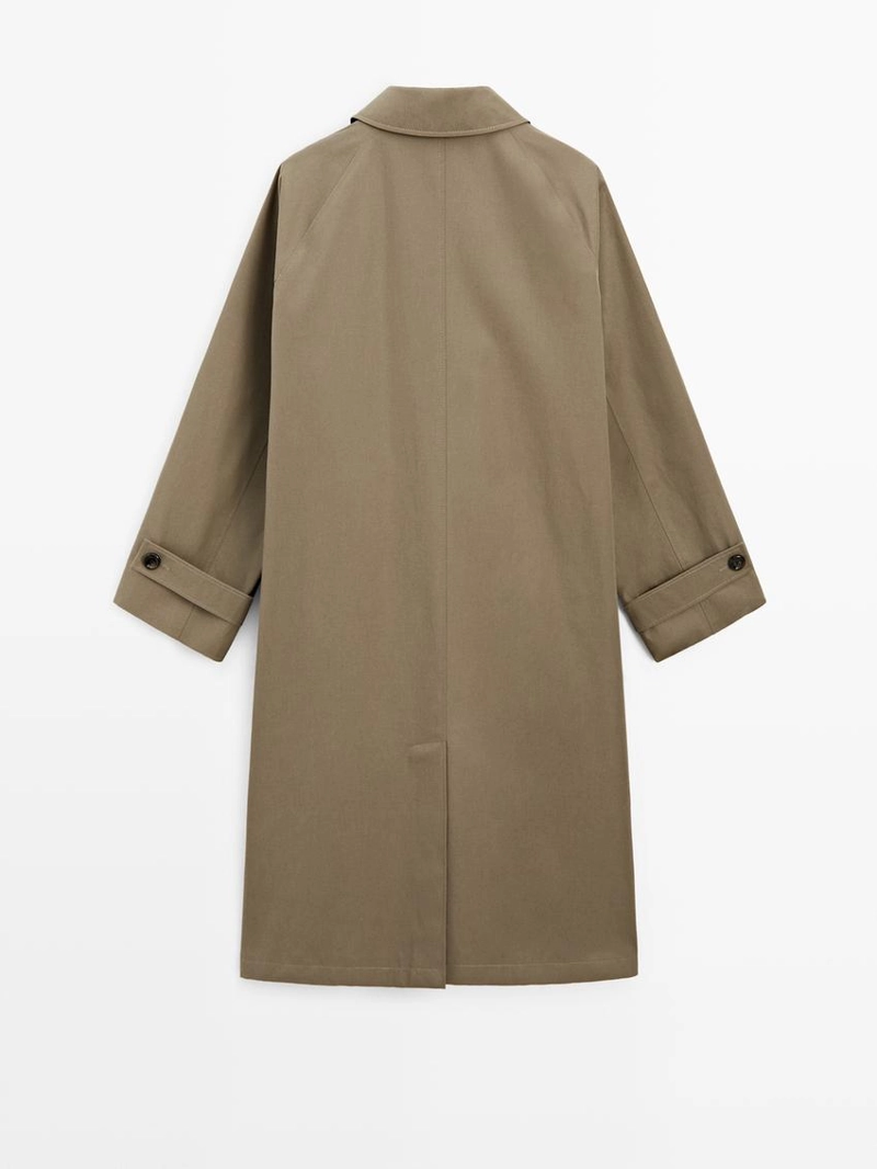 Пальто оверсайз с клетчатой подкладкой