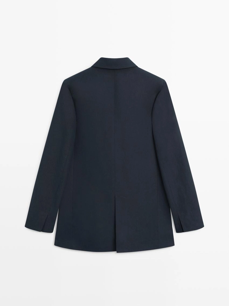 Пиджак из льна с деталями на пуговицах