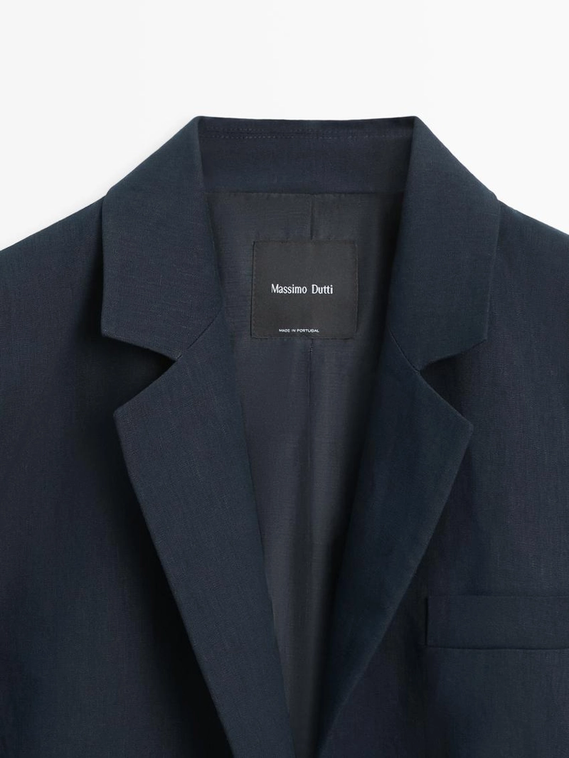 Пиджак из льна с деталями на пуговицах