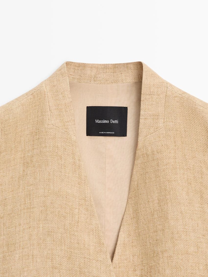 Жилет из льна с перекрестной застежкой