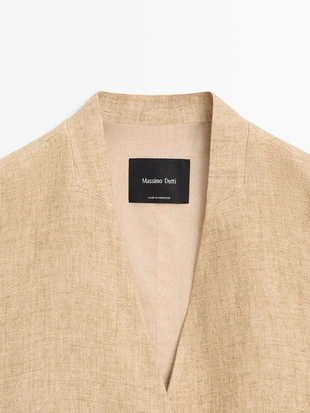 Жилет из льна с перекрестной застежкой- Заказать в России