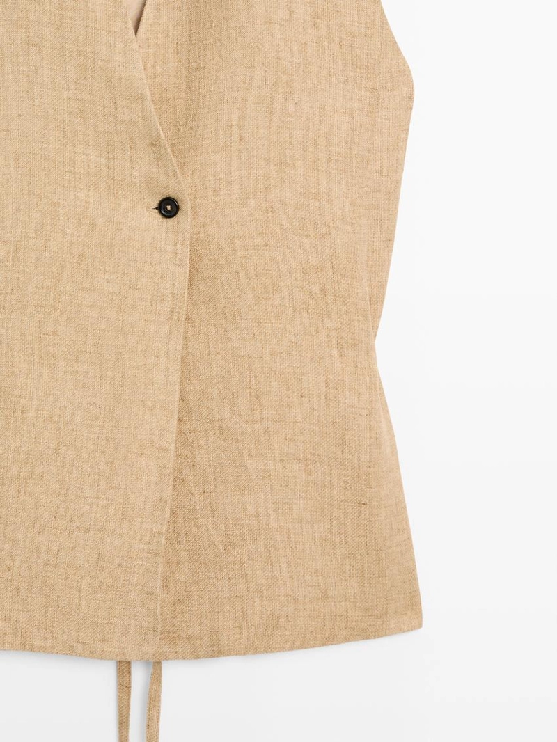 Жилет из льна с перекрестной застежкой
