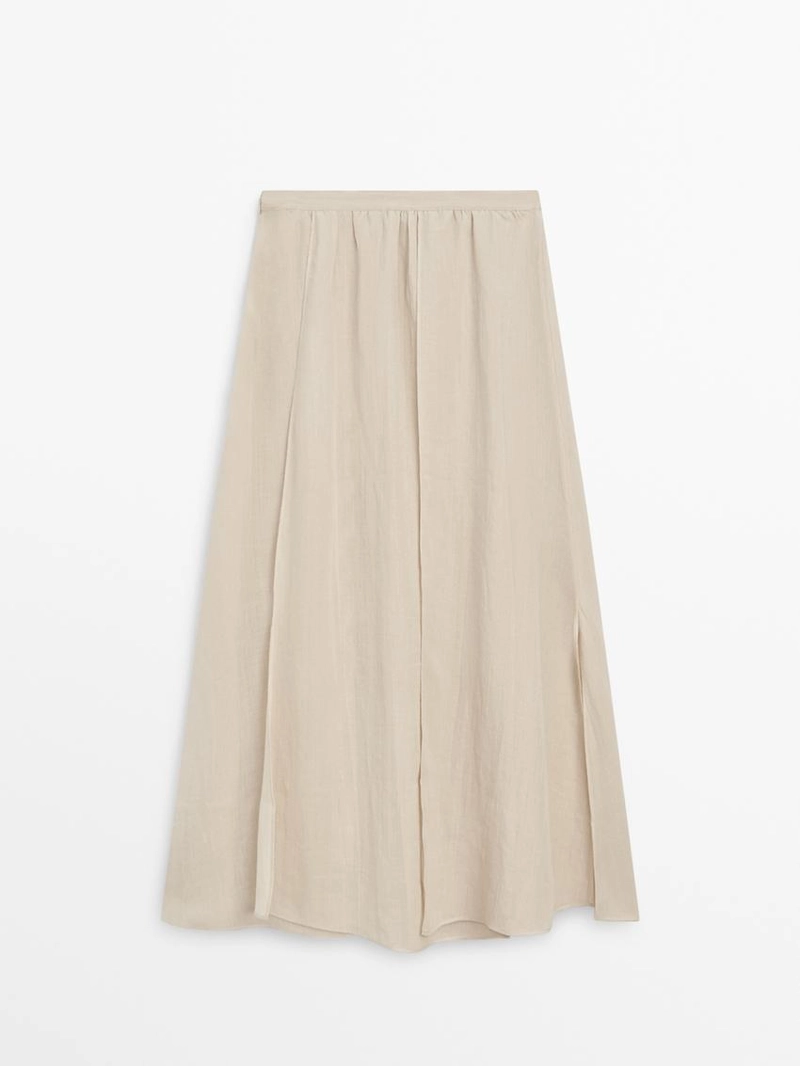 Юбка миди из смесового шелка