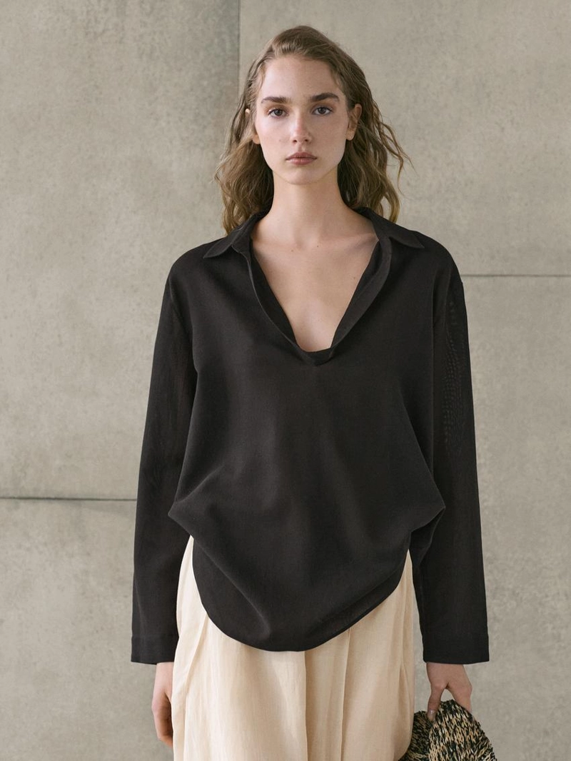 Юбка миди из смесового шелка