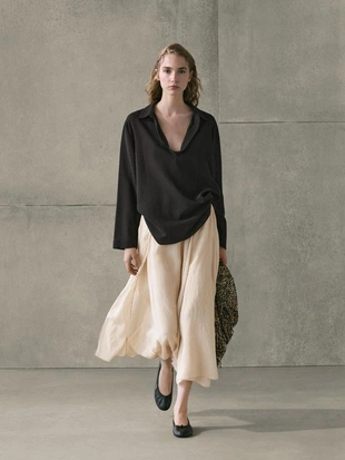 Юбка миди из смесового шелка- Заказать в России