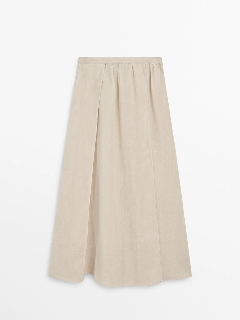 Юбка миди из смесового шелка