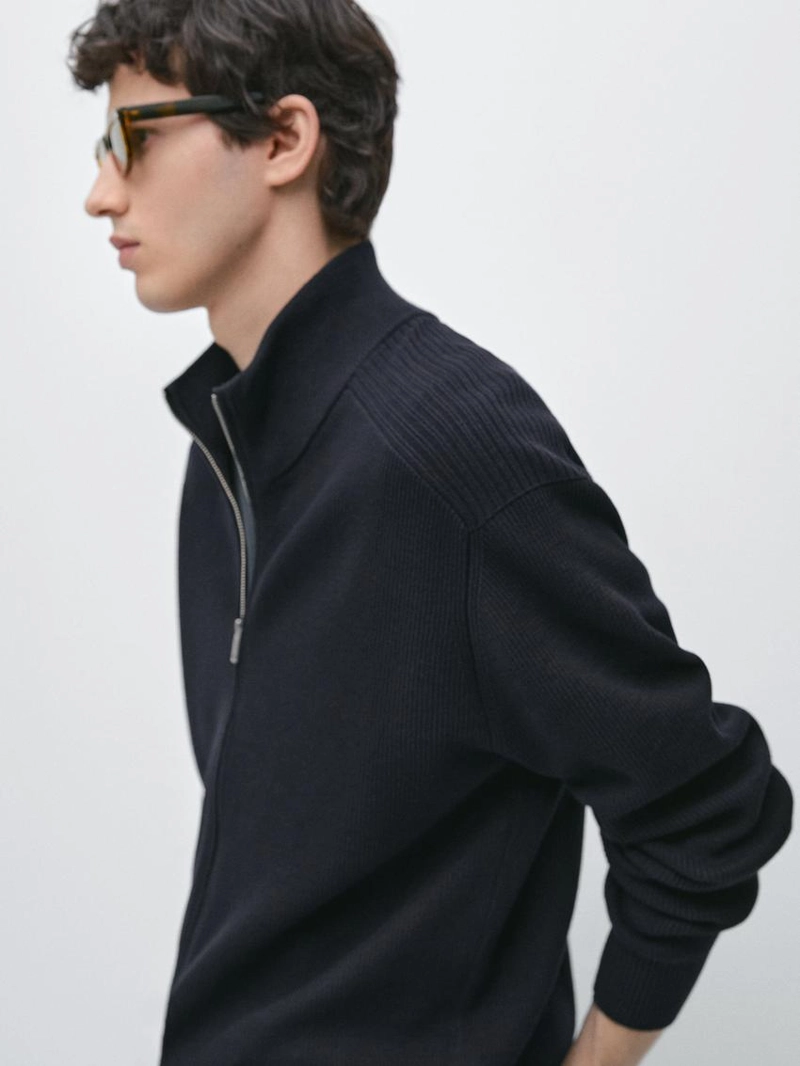 Кардиган с застежкой-молнией из хлопкового трикотажа