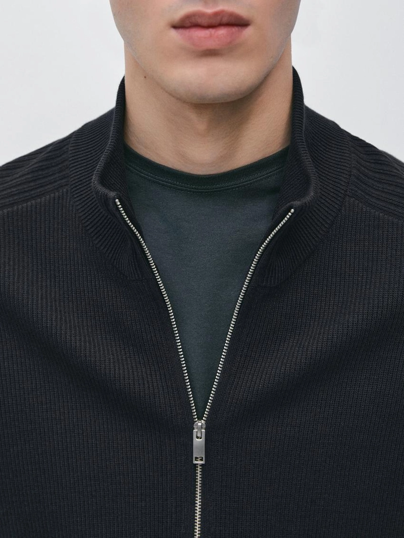 Кардиган с застежкой-молнией из хлопкового трикотажа