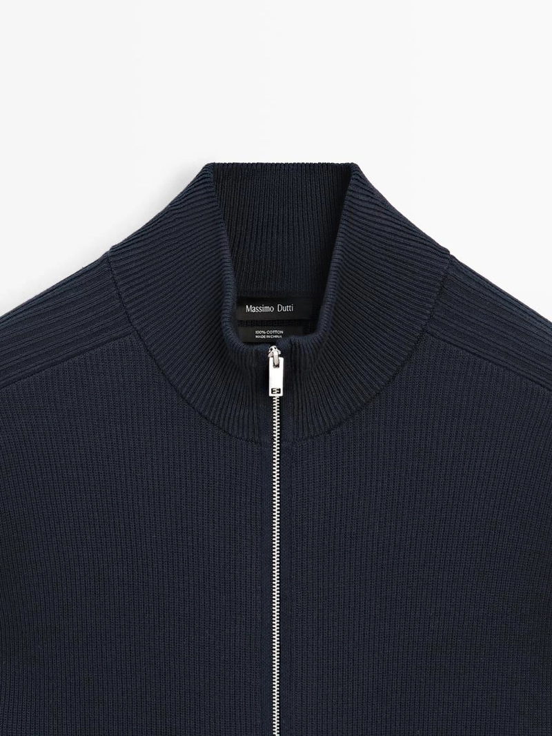 Кардиган с застежкой-молнией из хлопкового трикотажа