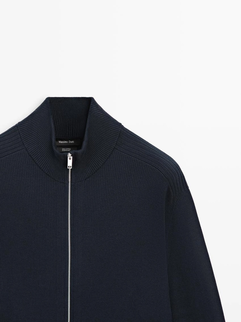 Кардиган с застежкой-молнией из хлопкового трикотажа