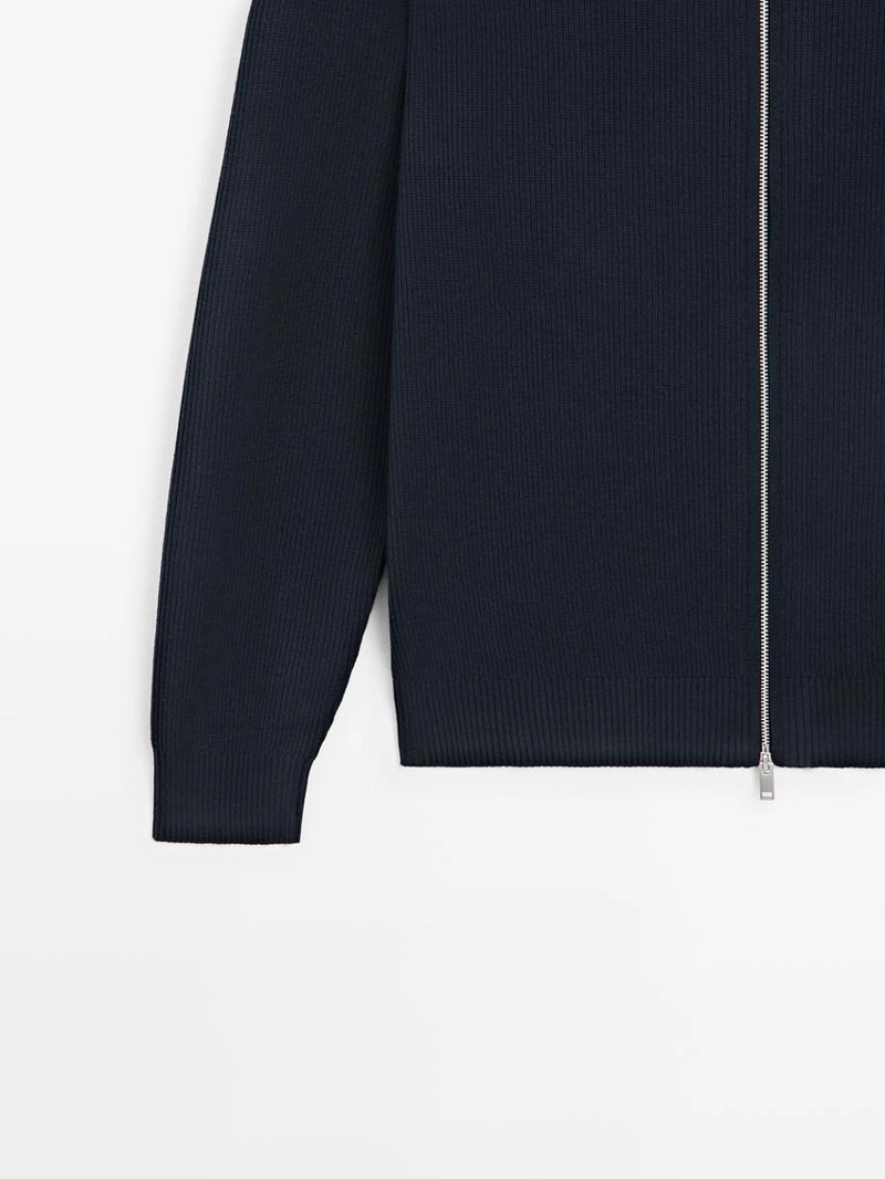 Кардиган с застежкой-молнией из хлопкового трикотажа