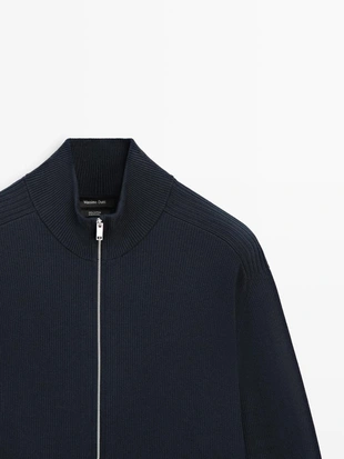 Кардиган с застежкой-молнией из хлопкового трикотажа- Заказать в России