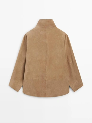 Плащ из замши с пуговицами- Заказать в России