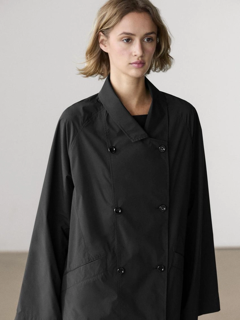 Технический двубортный тренчкот