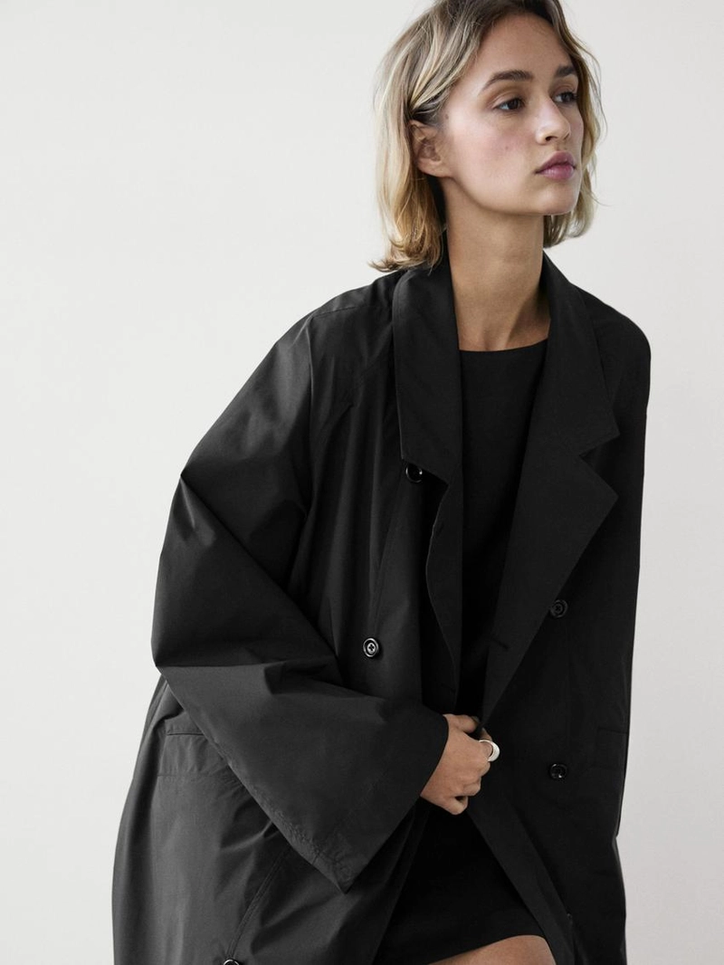 Технический двубортный тренчкот