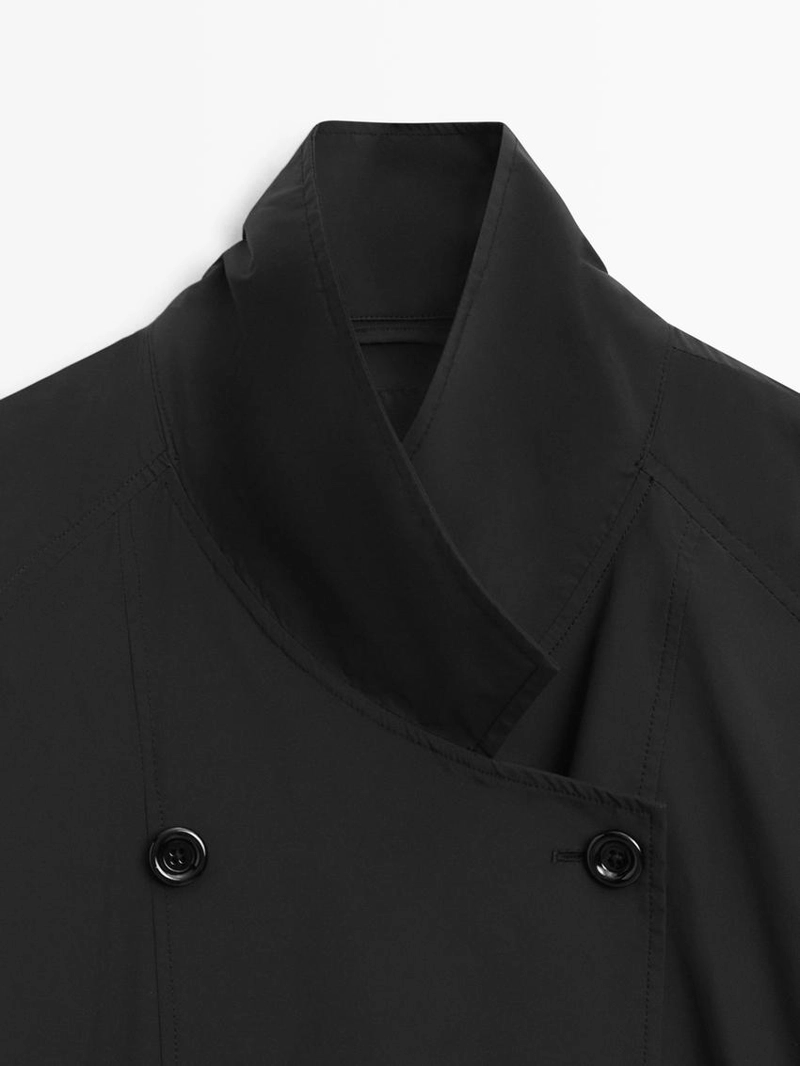 Технический двубортный тренчкот