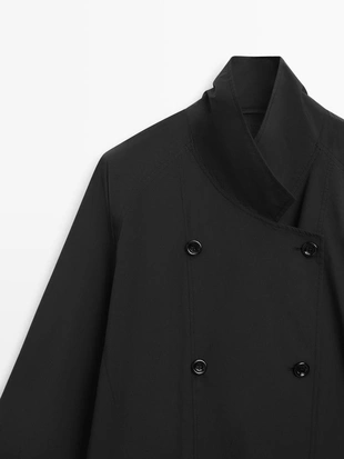 Технический двубортный тренчкот- Заказать в России