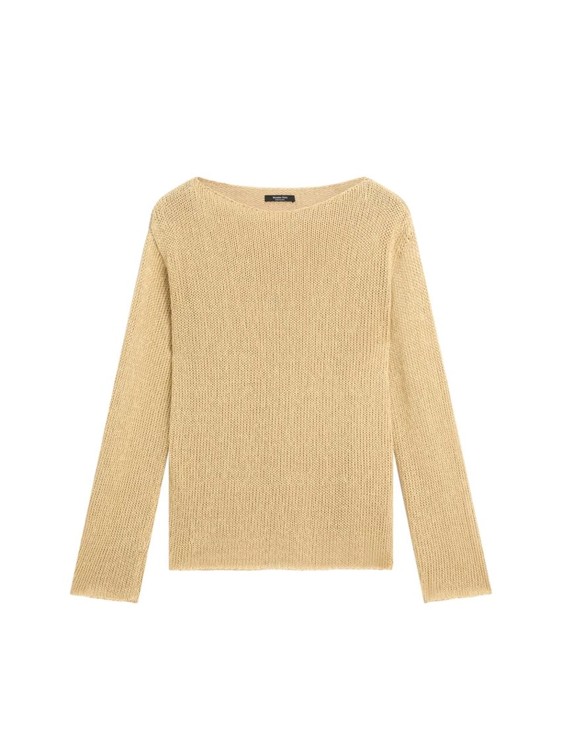 Вязаный свитер с кружевными вырезами из хлопкового смесового материала