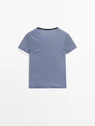 Футболка в полоску с коротким рукавом- Заказать в России