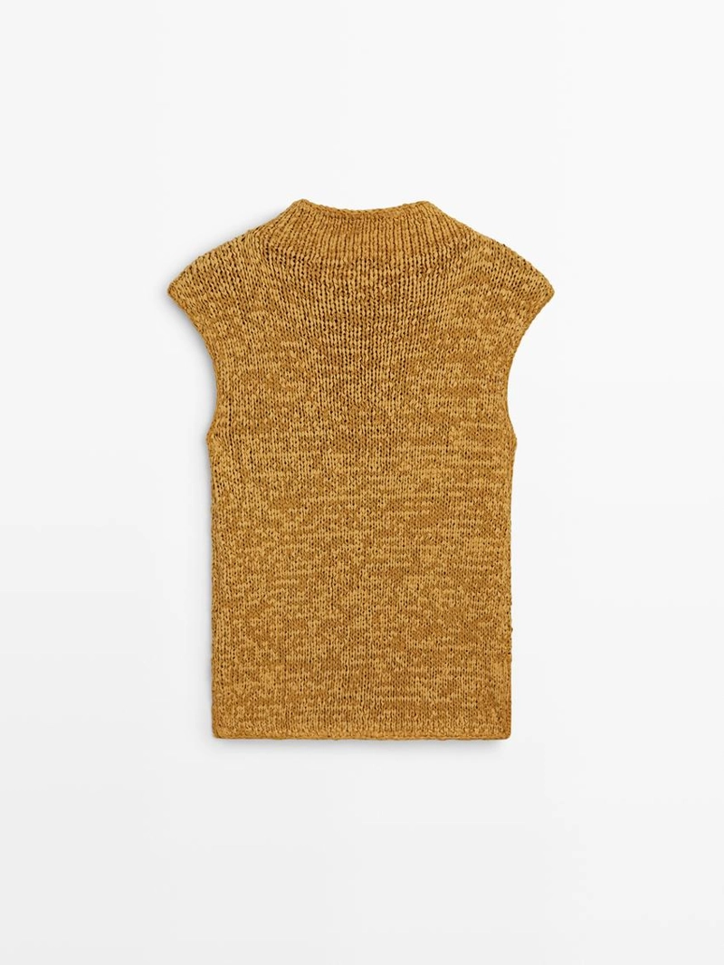 Топ из хлопкового микса в грубой вязке