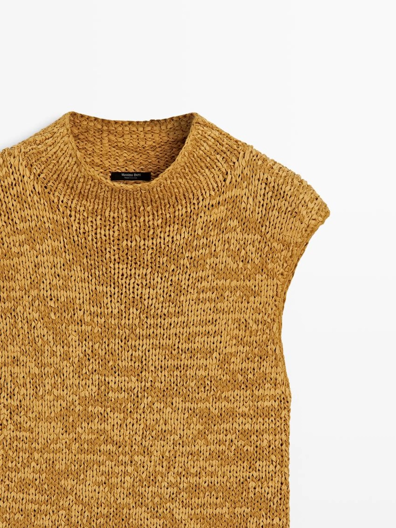 Топ из хлопкового микса в грубой вязке