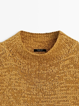 Топ из хлопкового микса в грубой вязке- Заказать в России