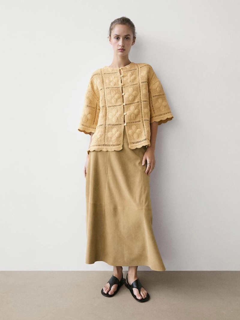 Плетеный кружевной трикотажный жакет