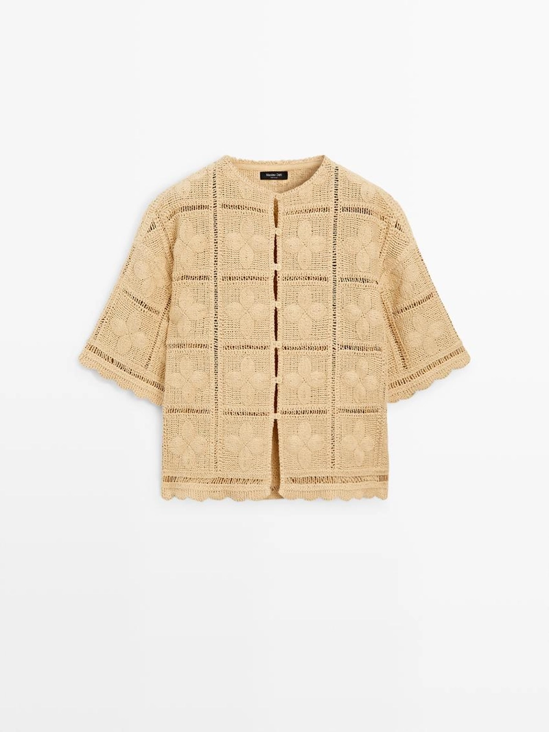 Плетеный кружевной трикотажный жакет