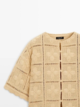 Плетеный кружевной трикотажный жакет- Заказать в России