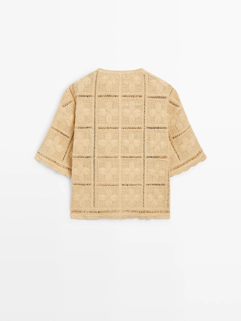 Плетеный кружевной трикотажный жакет