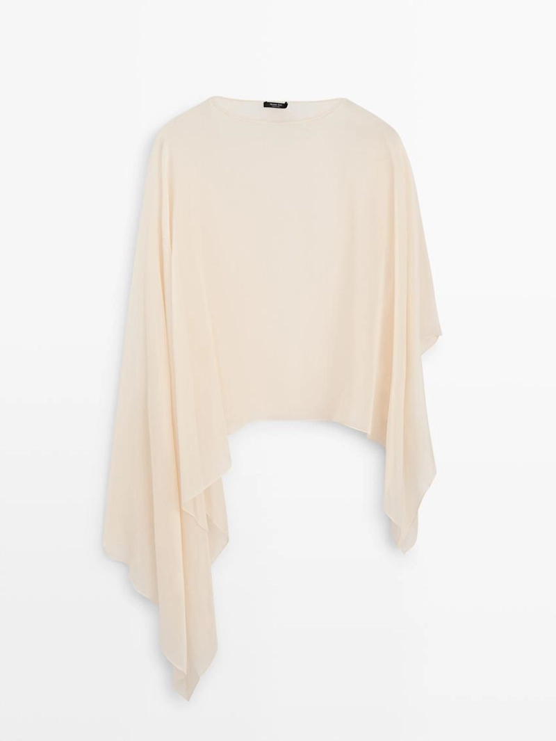 Косынка из шелка с асимметричным кроем