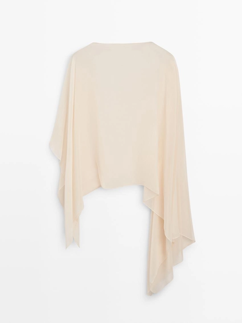 Косынка из шелка с асимметричным кроем