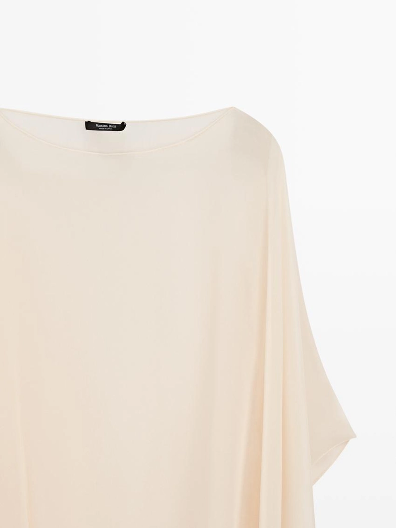 Косынка из шелка с асимметричным кроем