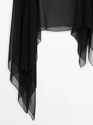 Капа из шелка с асимметричным кроем- Заказать в России