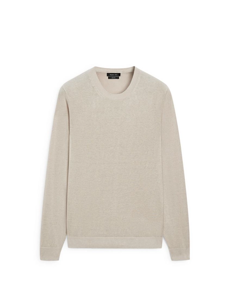 Джемпер с круглым вырезом из льна