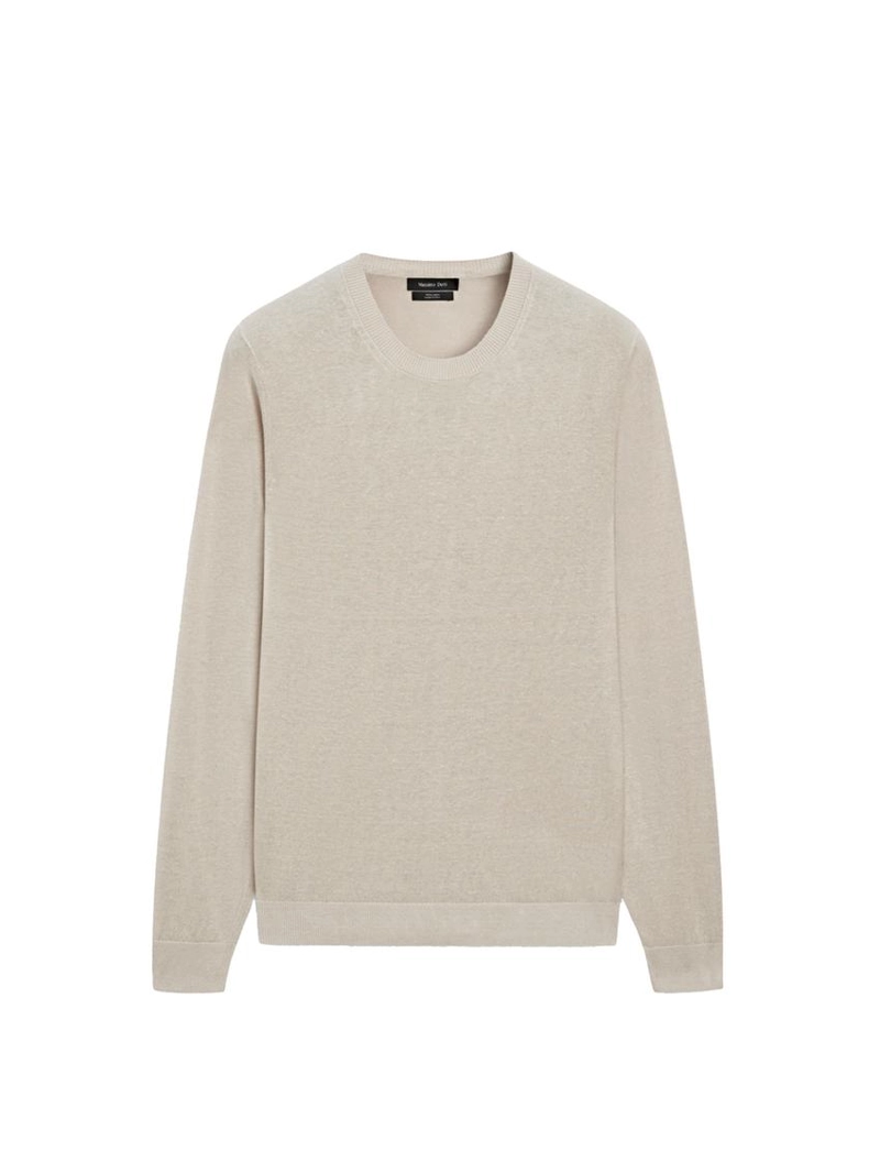 Джемпер с круглым вырезом из льна