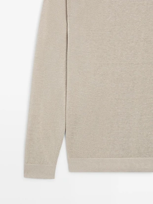 Джемпер с круглым вырезом из льна- Заказать в России