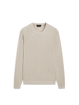 Джемпер с круглым вырезом из льна- Заказать в России