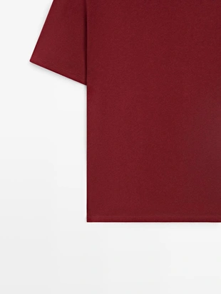 Футболка из льняной смеси на короткий рукав- Заказать в России