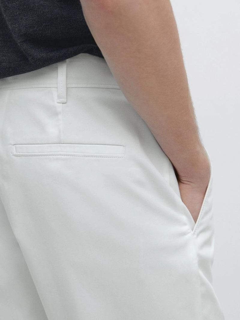 Хлопковые брюки приталенного кроя из смесовой ткани