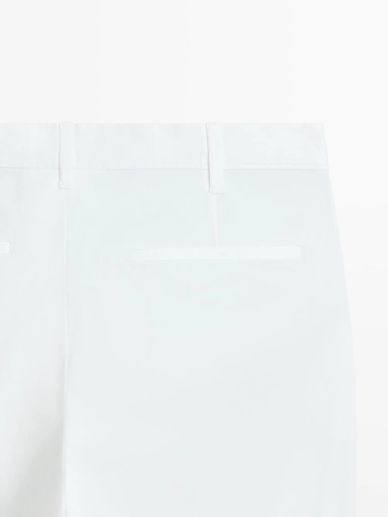 Хлопковые брюки приталенного кроя из смесовой ткани